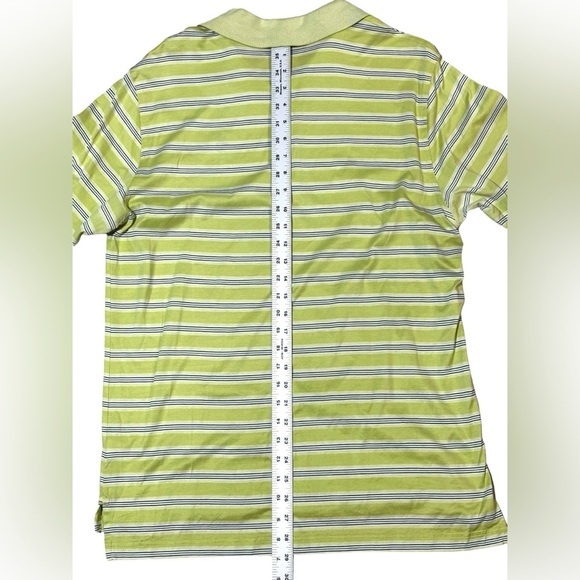 Bobby Jones Polo Shirt Size Large Aronimink Golf Lime Green Stripe Embroidered - Picture 7 of 7